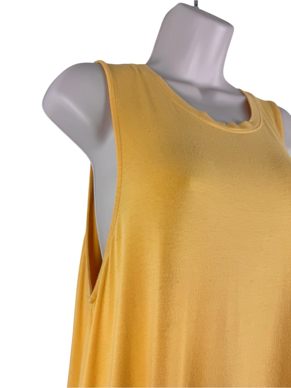 Forever 21 Plus 1X Mustard Yellow Sleeveless Swing Dress Stretch Knit - Picture 4 of 6